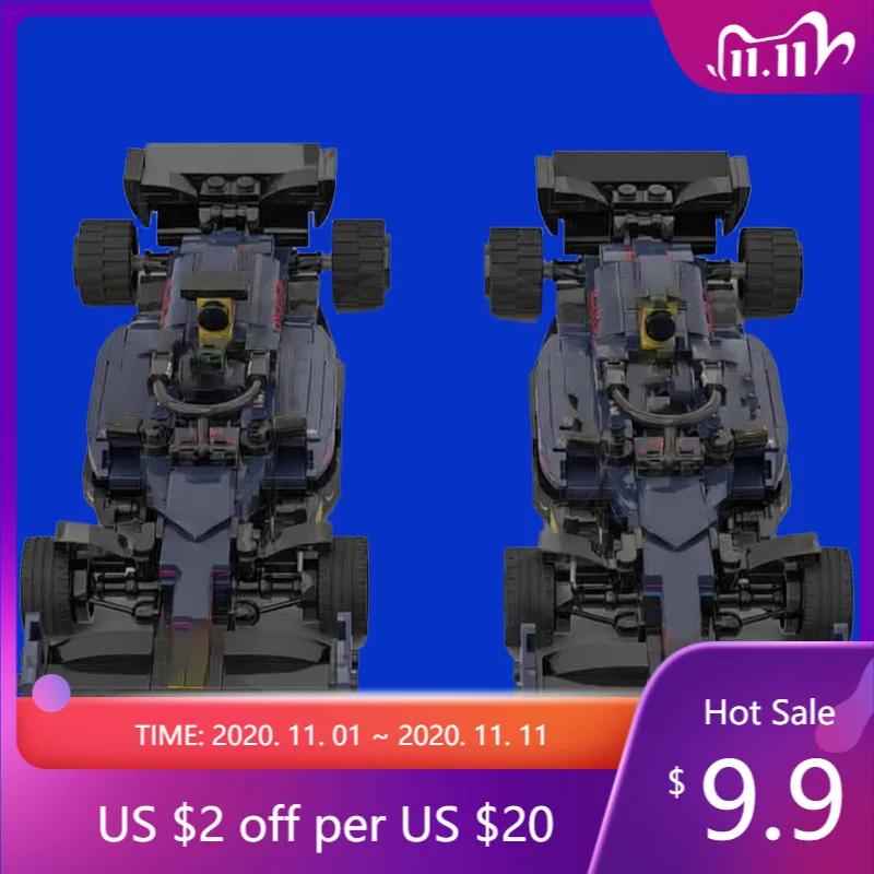 302 PCS Racing Car Red B19 - Miami MOC Customize Modular Building Block Design Model Technology Popular DIY Toy Christmas Gift