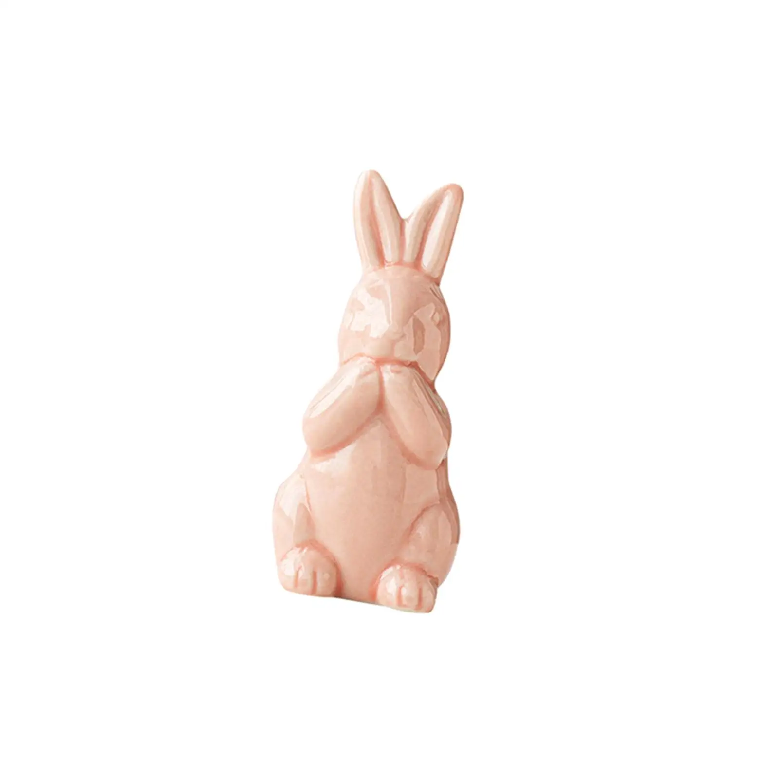 2-6pack Easter Bunny Figurine Cute Ceramic Rabbit Statue for Desk