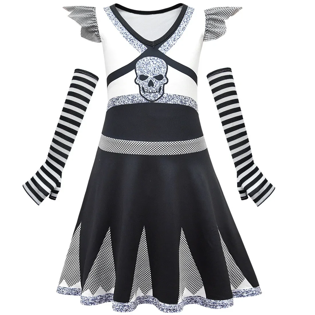 Girls Halloween Zombies Addison Cosplay Costumes Fashion Kids Fancy Princess Dresses Cheerleading Outfits Party Clothing  Sets