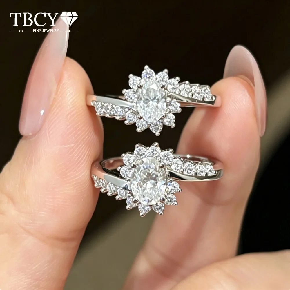 TBCYD 1CT Moissanite Ring S925 Sterling Silver for Women Marry Anniversary Party Jewelry Gift Luxury Fine Jewelry