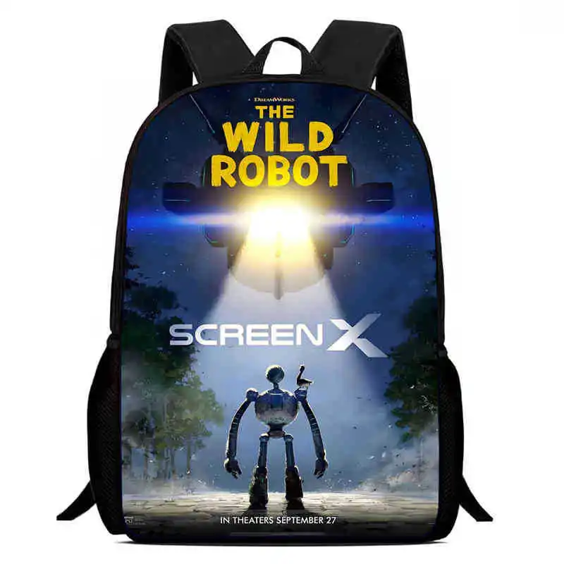 Mochila The Wild Robot Anime, mochila para estudiantes, mochila para niños