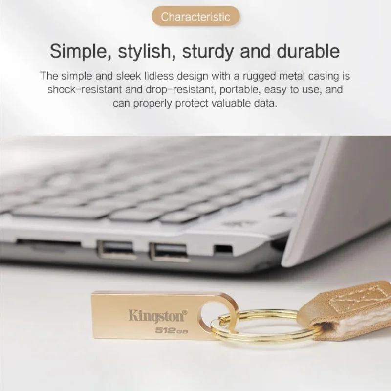 محرك أقراص Kingston DataTraveler SE9G3 USB3.2 Gen1 64GB 128GB 256GB Metal Gold Pen Drive
