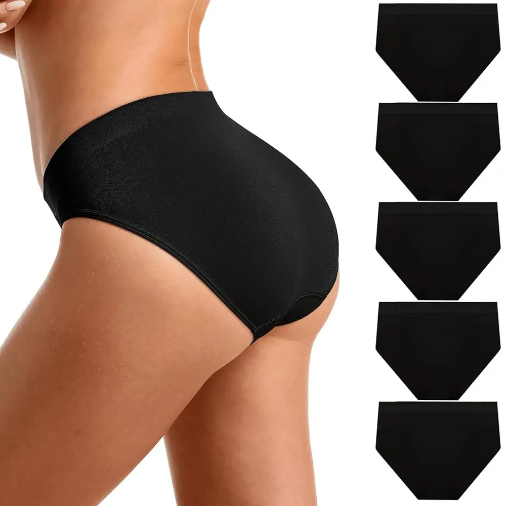 

Женские бесшовные трусики с высокой посадкой - нейлоновые мягкие эластичные трусики со средней посадкой, невидимые, полностью закрывающие, набор из нескольких штук