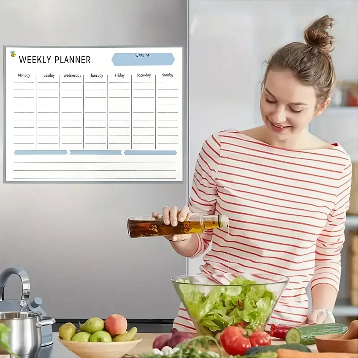 Magnetic Monthly Weekly Planner Calendar Table Dry Erase Whiteboard Blackboard Fridge Sticker Message Board