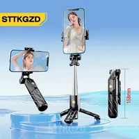Portable Selfie Stick With Fill Light Tripod Stand Mini Phone Holder Wireless Bluetooth Remote For Live Broadcast Huawei TikTok