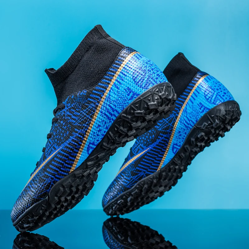 Professional Soccer Shoes TF Teenagers Durable Looking HighTops Training Shoes Adult Outdoors Non Slip Football Shoes