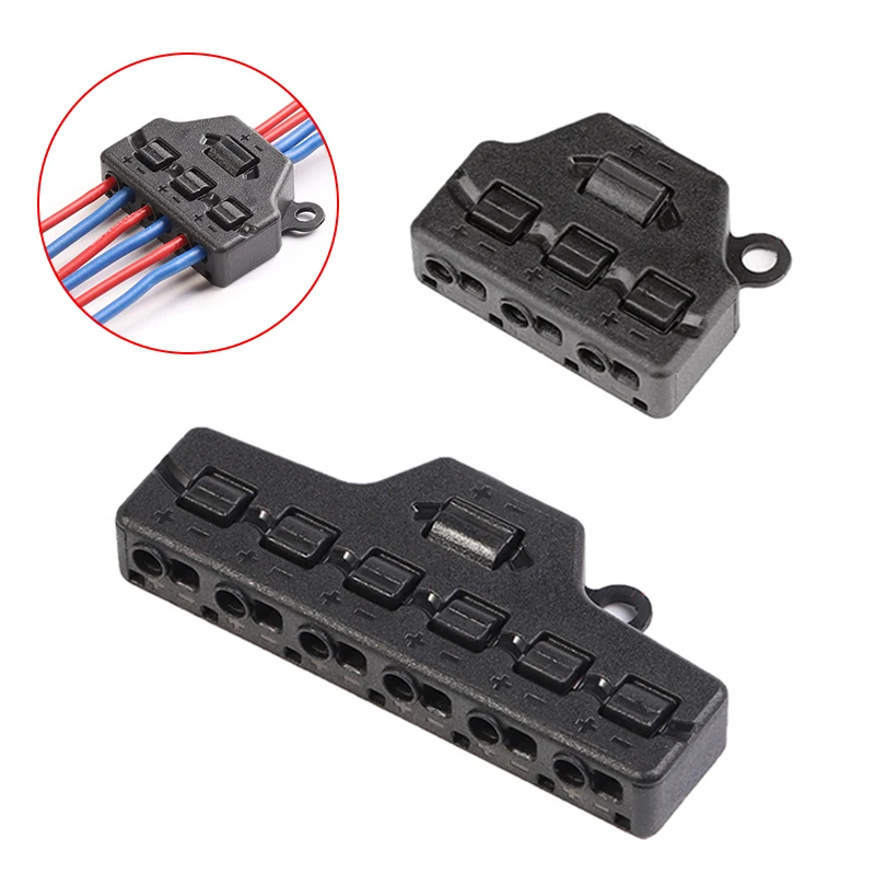

6 Ports Out Line Splitter Quick Connect Low Voltage Wire Splitter Distribution Block For Lighting Led Strip Connection Terminal