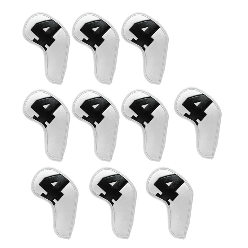 PU Leather Golfs Headcover Protective Cover Waterproofs Golfs Iron Head Cover Rod Head Cases Golfs Accessories 10Pcs