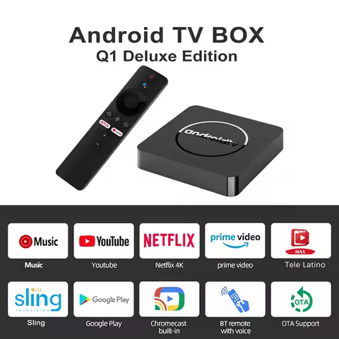 Original Q1 Android13 TV Box Netflix 4K HD AllwinnerH313 Google Assistant Netflix Youtube Streaming Media chromecast Dual 5GWifi