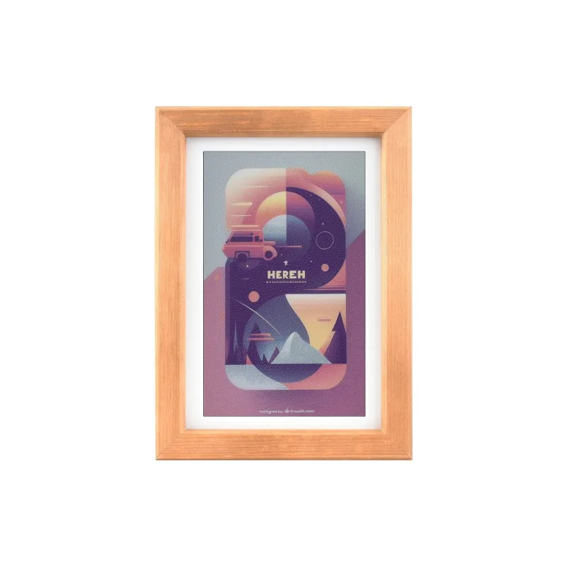 Waveshare7.3inch ACeP 7-Color E-Paper with Solid Wood Photo Frame, Ultra-long Standby, 800 × 480 Resolution, Batteries Optional