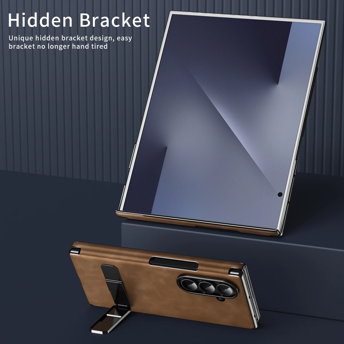 Leather Case For Samsung Galaxy Z Fold 7 4 3 2 5 6 TriFold Phone Shell Hinge Screen Tempered Film Shockproof Cover