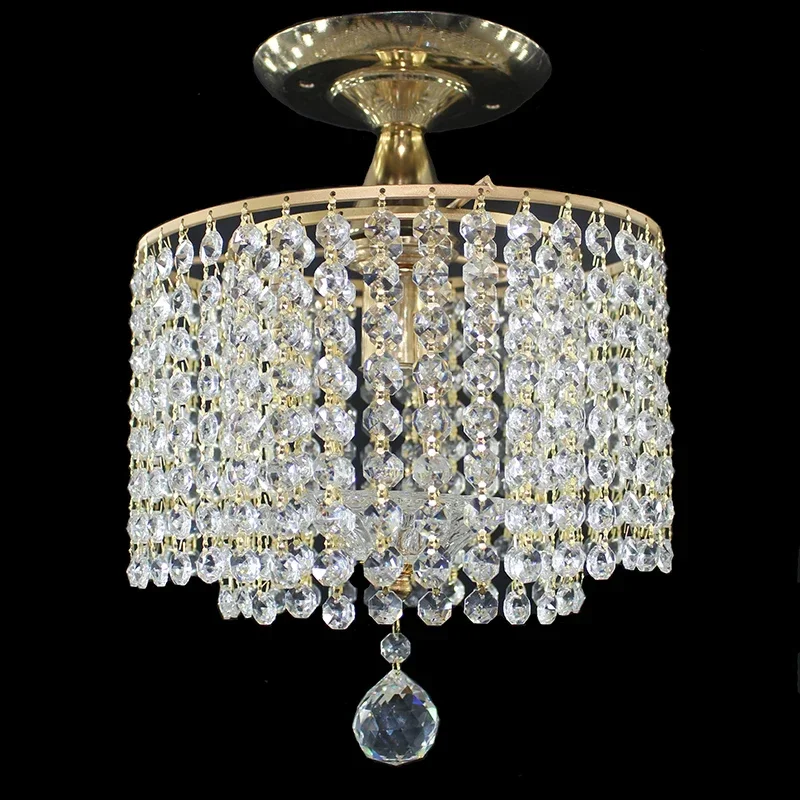 

Modern Golden Royal Crystal Luster LED Ceiling Light E27 Retro Art Deco Living Room Bedroom Hotel