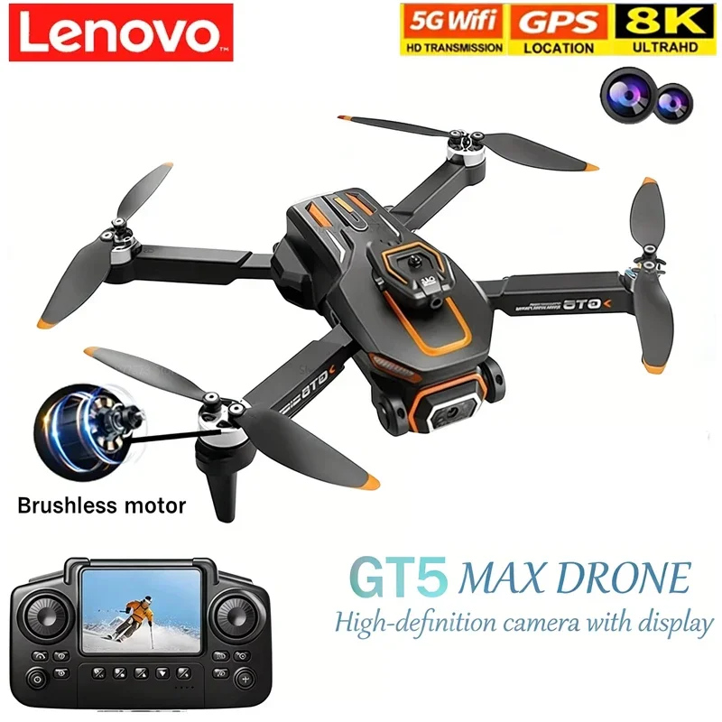 

Lenovo GT5 8K HD Optical Flow Dual Lens Drone With Wide-Angle Camera Foldable Quadcopter WiFi Kids Remote Control Toys Gifts