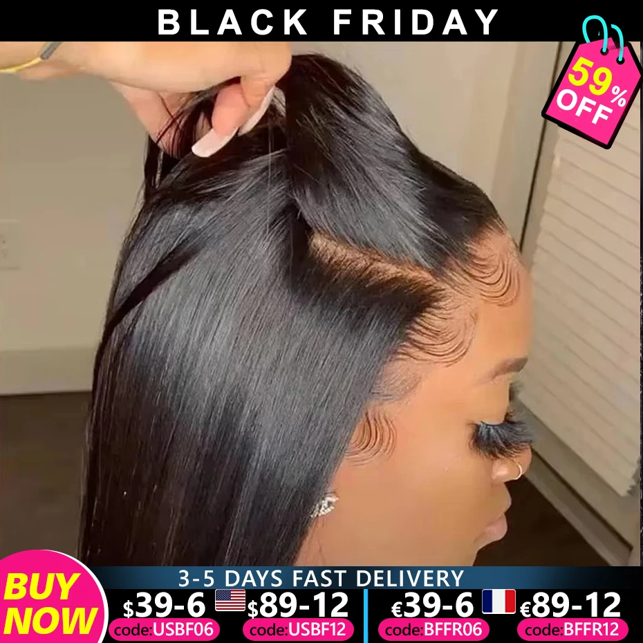 36 Inch Bone Straight Lace Frontal Human Hair Wig 13x4 13x6 Lace Front Wigs Peruvian Remy Hair For Black Women PrePlucked JARIN