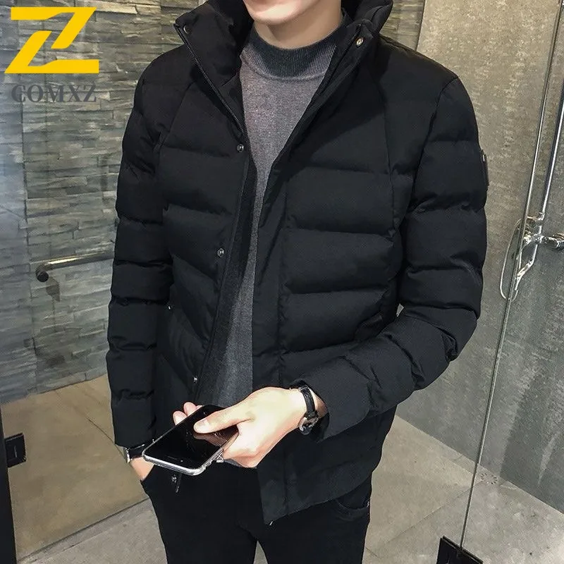 

Men Parka Coat Short Workwear Style Winter Warm Hiking Travel Down Jacket Skiing Thickened Windproof Cold Proof Puffer Jacket