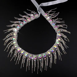 Accesorios de cadena de cintura de danza del vientre, ropa de baile, decoración de encaje, cristal de fantasía, Diamante de agua, cinturón de moda para mujer