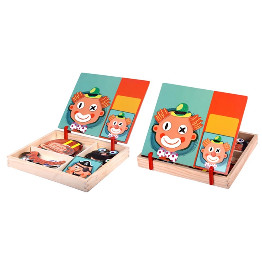 Trending Puzzle Double-Sided Drawing Board Magnetic Puzzle Two-In-One Variety Of Characters One Hundred Transforms And Dress