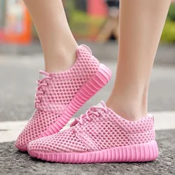 Spring Autumn Sneakers Fashion Shoes Woman Outdoor  Breathable Casual Shoes Hollow Soft Walking Shoes Women Lace-up Flats