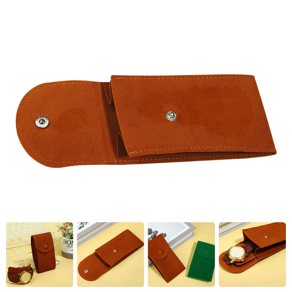 

2 Pcs Watch Bag Simple Container Travel Pouch Case Bracelet Portable Flannel Jewelry Watches for Men