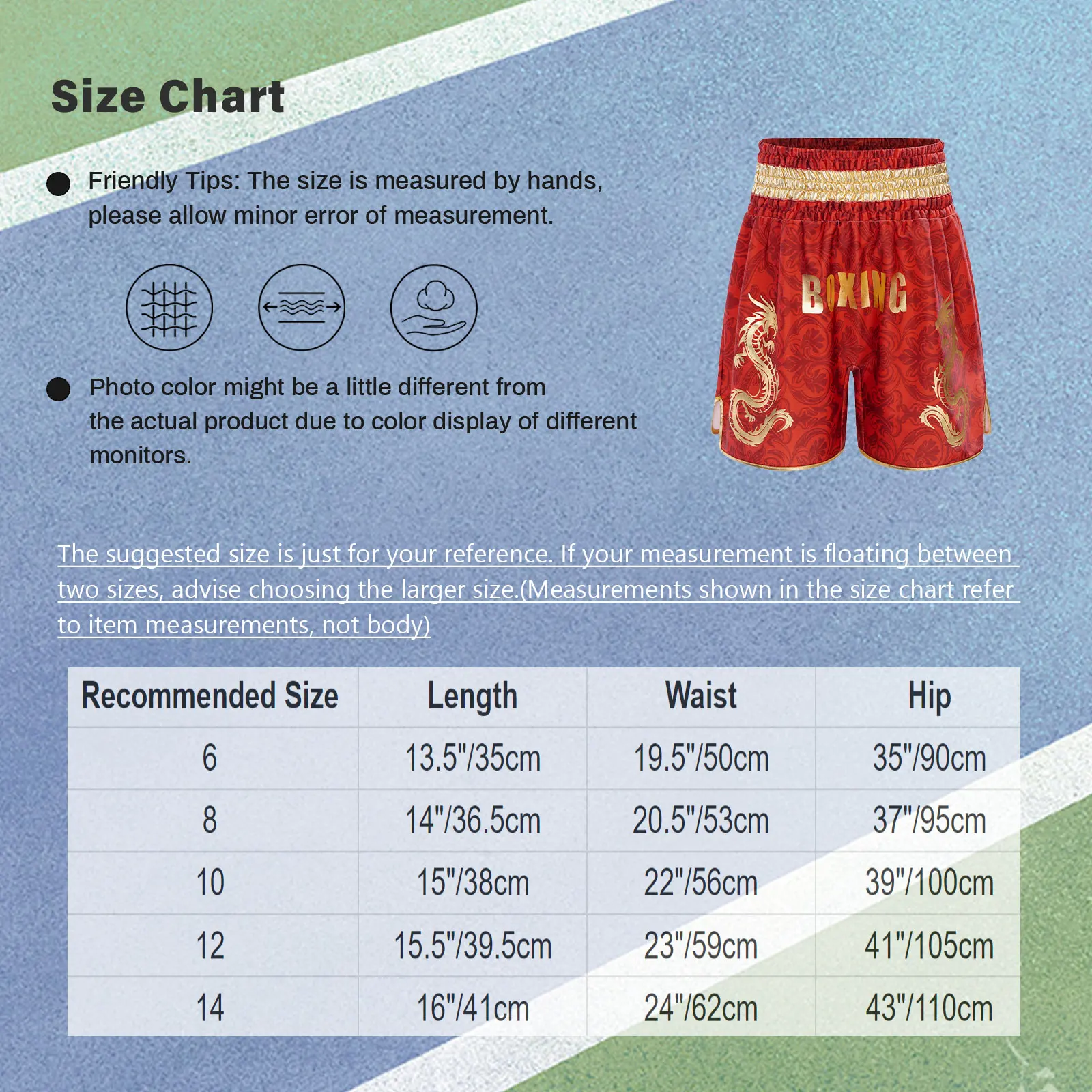 Kinder-Boxershorts für Jungen und Mädchen mit Weitem Metallic-Buchstaben-Drachen-Print, Kickboxen Kampfsport Boxershorts Trainings-Kostüm – Detail 1