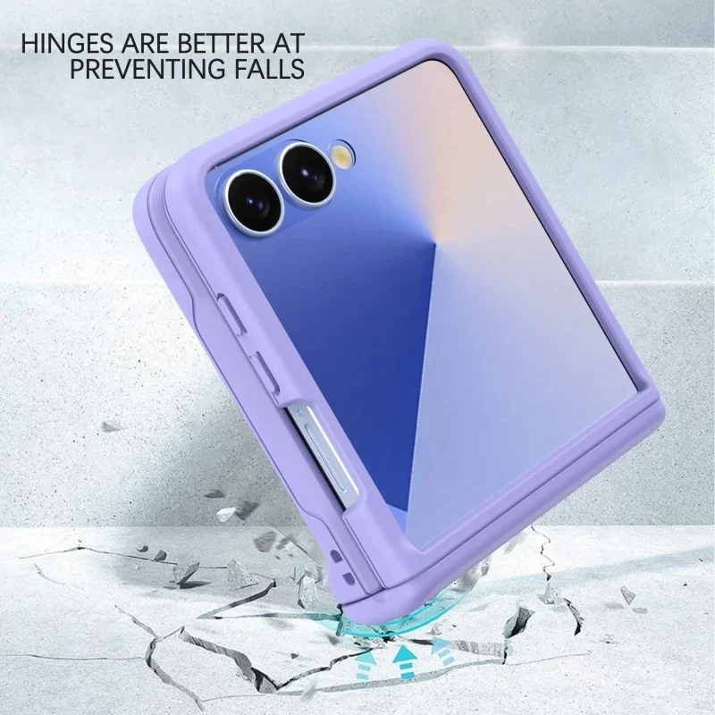 Роскошный высококачественный чехол для телефона с отделением для карт для Samsung Z Flip 7 6 5 4 3, противоударный матовый жесткий защитный чехол для предотвращения падения