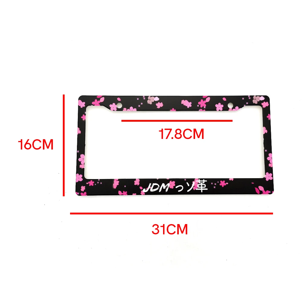 Newest 2PCS JDM USA Standard ABS Car License Plate Frame for HKS Ukiyo-e Blue Wave Hokkaido Decoration Auto Number Plate Holder