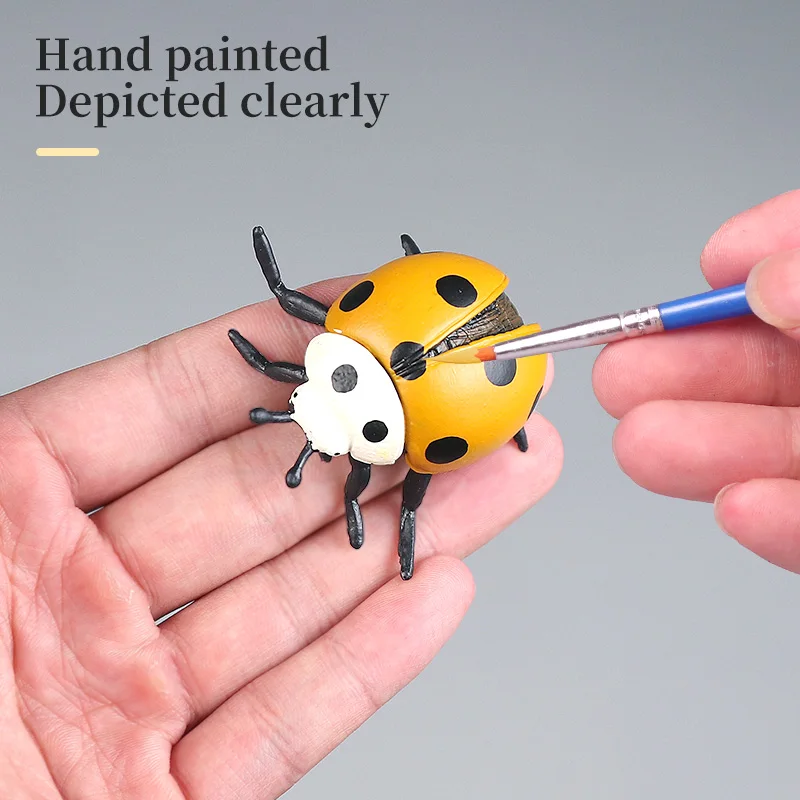 โมเดลแมลงเต่าทองเพื่อการศึกษา ของเล่นฟิกเกอร์จำลองสัตว์ ของสะสมตกแต่ง เหมาะสำหรับการเรียนรู้และความสนุก