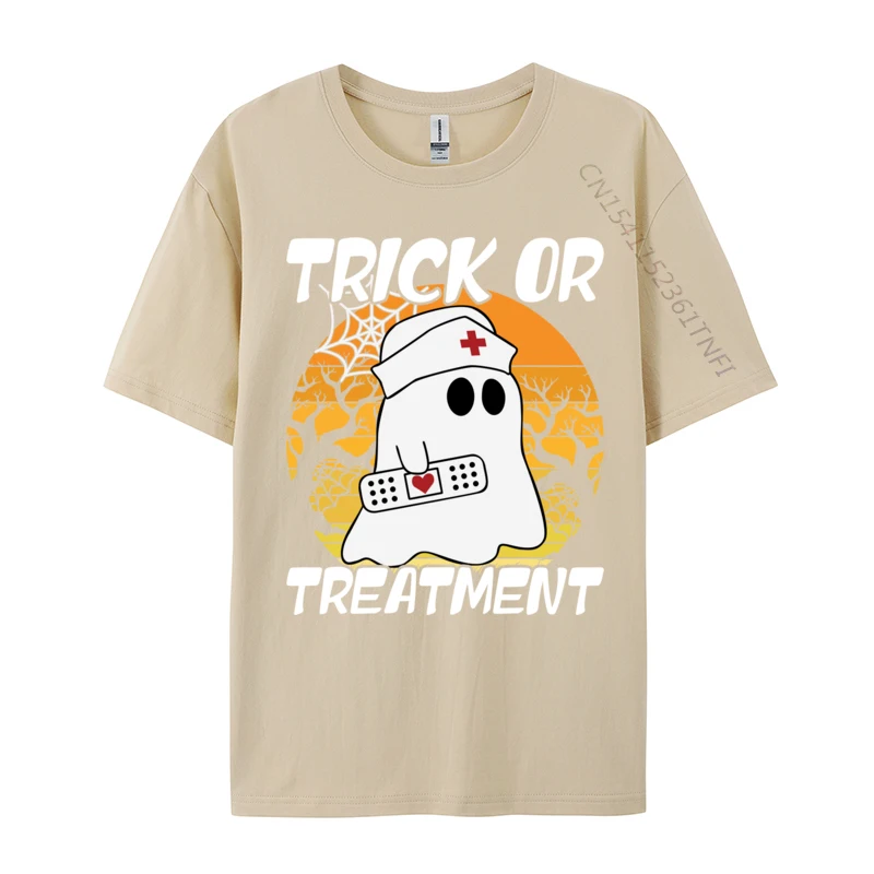 Trick Or Treatment Boo Respiratory Therapist Nurse Halloween High Quality Funny Casual T-shirts Pure Cotton Men Tees Autumn