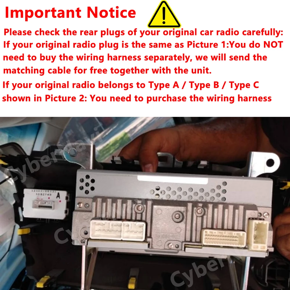 Car Android Radio Stereo Player Frame Fascia For Toyota Hilux Pick Up AN120 2015-2023 Panel Power Wiring Harness Canbus