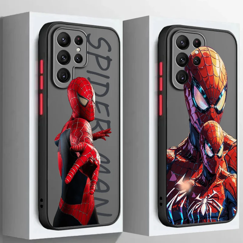 Spider-Man Unlimited Frosted Translucent For Samsung Note 20 A35 A03 A54 A31 A22 A34 A14 A24 A04 A55 5G Soft Phone Case