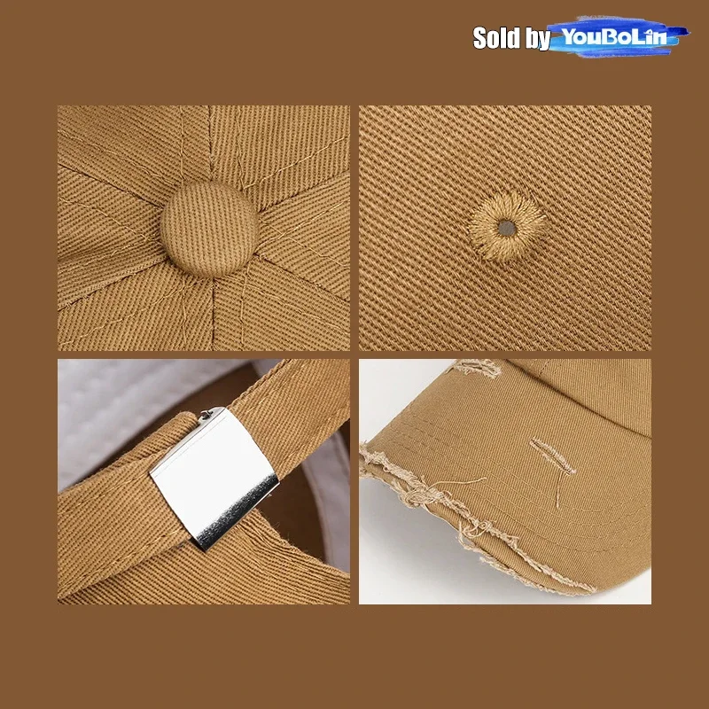 Универсальная бейсболка в корейском стиле с новой дыркой для мужчин и женщин, индивидуальная однотонная хлопковая повседневная шляпа от солнца с летающим краем