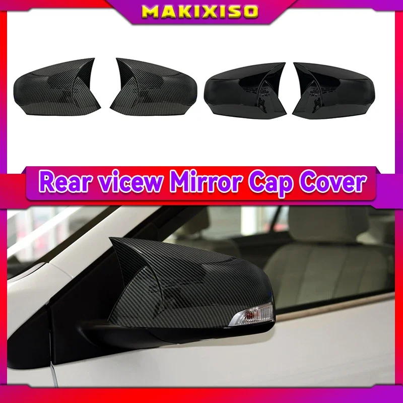 New Bat Style High Quality Abs Plastic 2 Pieces Mirror Covers Caps RearView Case Gloss Black For Renault Fluance için 2010-2016