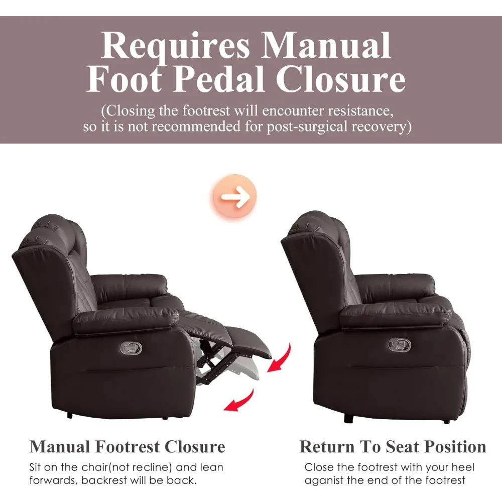 أريكة كرسي Loveseat، أريكة كرسي RV، مقعد Loveseat مستلق يدوي مع وحدة تحكم لغرفة المعيشة، جلوس المسرح المنزلي