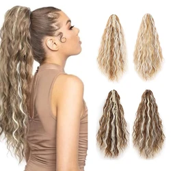 High Ponytail Extension Synthetic,Claw LongWavy Jaw Clip in Fake Pony Tails Fake Hair Soft Hairpiece For Women Girls