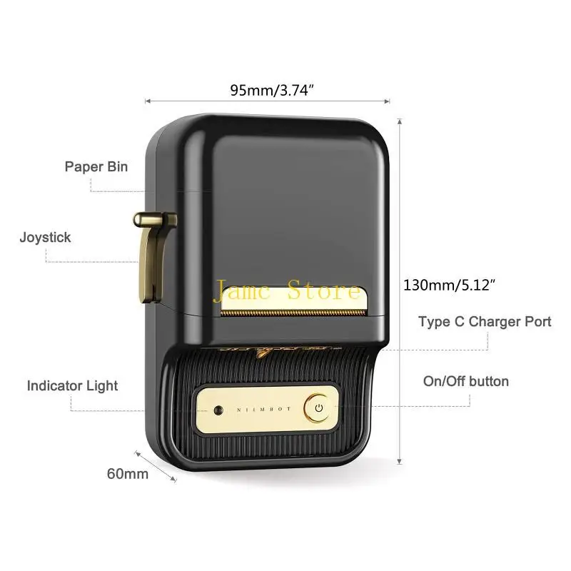 LX0B Printer Label Termal Kompatibel dengan Pakaian Portabel Perhiasan Supermarket Kue Coding Set Regonisasi