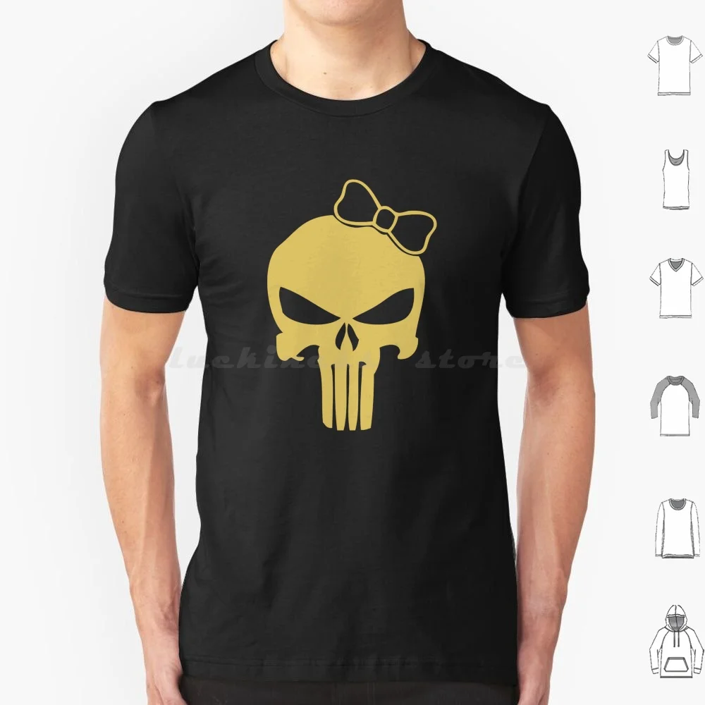 Comical Miss Golden Skull T Shirt 6xl Cotton Cool Tee Comic Comic Book Punish Bow Hairbow Girl Female Miss America Usa