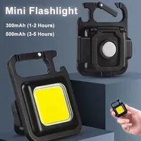 Mini COB Small Square Light TYPE-C Charging LED Strong Light Ultra-portable Outdoor Magnetic Waterproof Emergency Key Chain