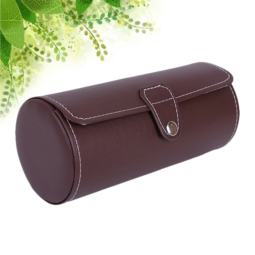 1 Pcs Compact PU Watch Box With 3 Slots Portable Soft Storage Case For Bracelet And Watches