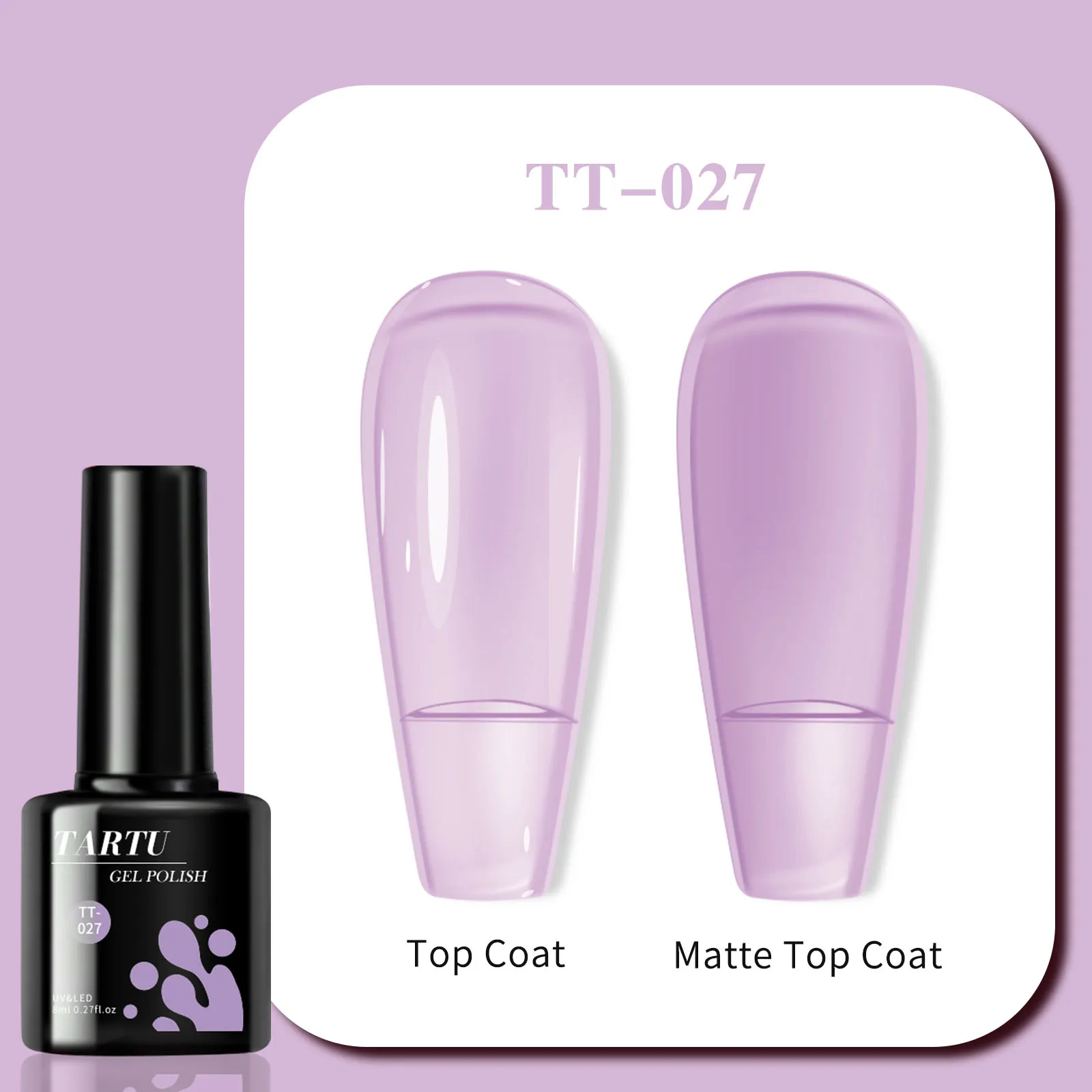 TARTU 8 ml żelowy lakier do paznokci, fioletowy żelowy lakier do paznokci, półtrwały, odpowiedni do domowego DIY paznokci
