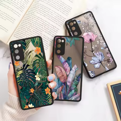 Green Plants Case For Samsung S24 S23 Ultra S22 S21 S20 FE A54 A35 A55 A34 A52 A33 A52S 5G M31 Note 10 Plus Soft TPU Matte Cover