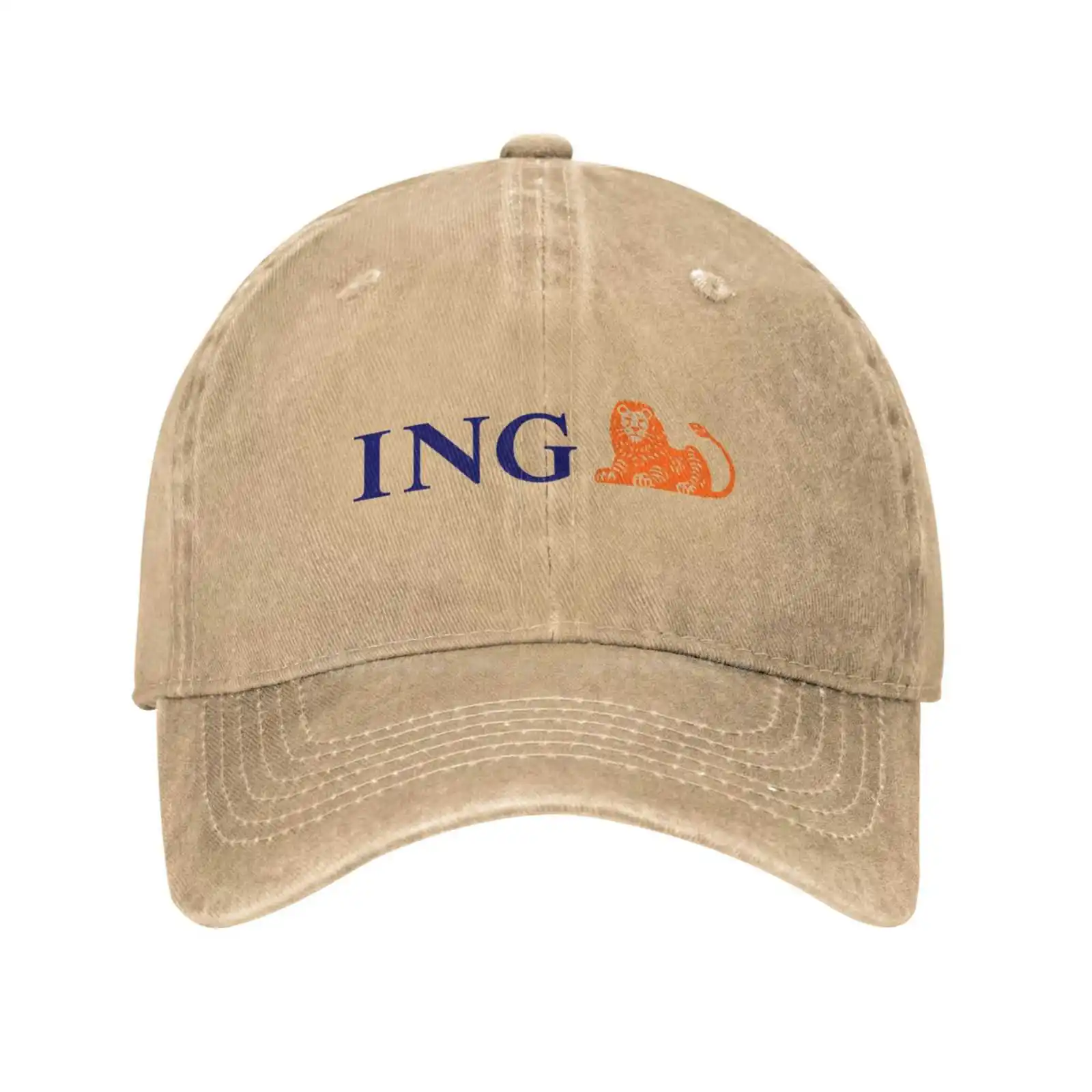 Casquette en denim avec logo ING, chapeau de baseball, qualité