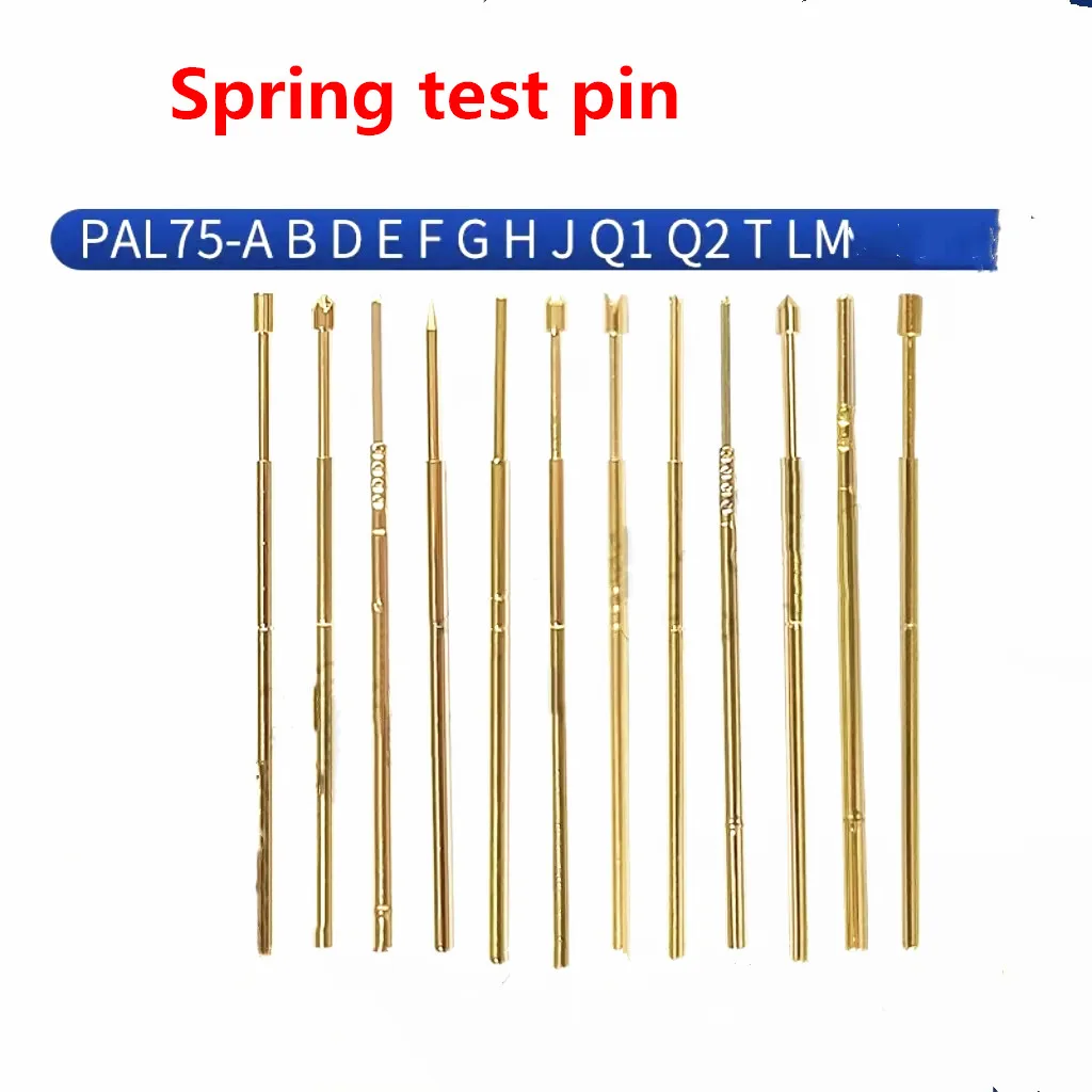 

10PCS Gold-plated PAL75/A2/B1/H2/Q1/Q2/E2/T2/G2/F1/LM2 Spring Test Needle Outer Diameter 1.02mm Total Length 33.35mm For Testing