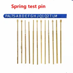 10 pezzi placcato oro PAL75/A2/B1/H2/Q1/Q2/E2/T2/G2/F1/LM2 ago per Test a molla diametro esterno 1.02mm lunghezza totale 33.35mm per Test