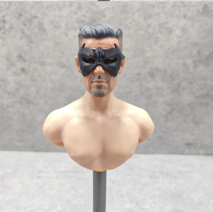1/6 1/12 escala hombres soldado Cosplay murciélago Robin máscara de ojos superhéroe Retro media cara máscara ajuste 12 pulgadas cuerpo de figura de acción