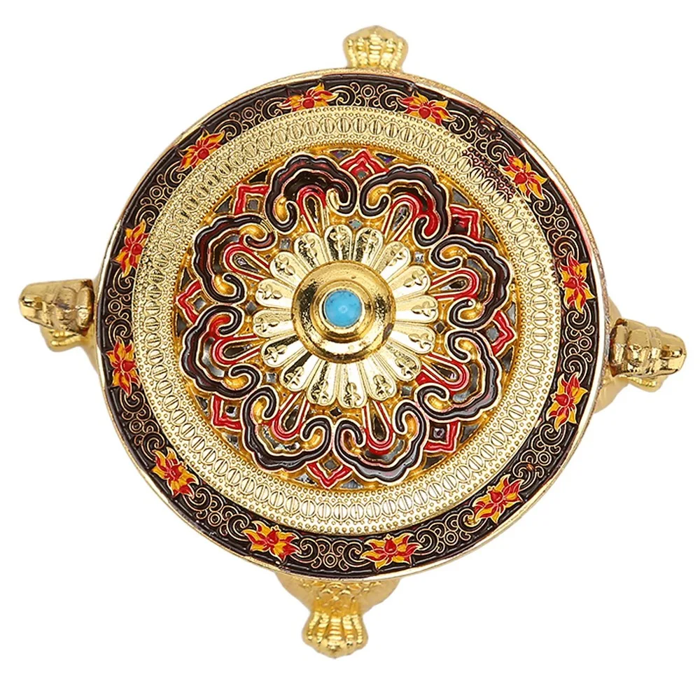 3pcs Alloy Incense Burner With Lid Antique Polished Colored Enamel Incense Holder Painted Finish Brass Incense Burner