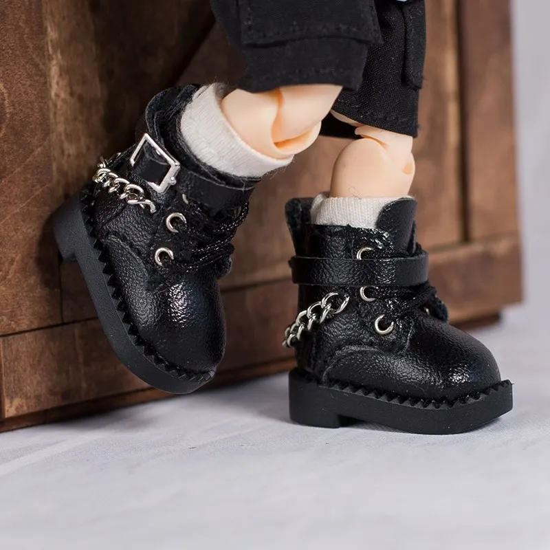 

2023 Ob11 Повседневные ботинки с цепочкой Обувь Кожаные ботинки Molly Sister Head Shoes GSC Простая кукольная обувь Аксессуары для кукол 1/12bjd Обувь