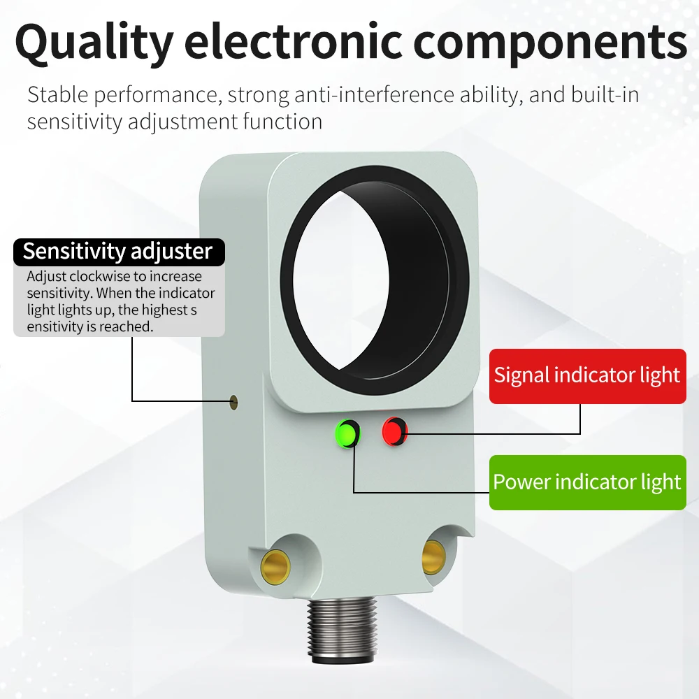 Imagem -02 - Gtric-sensor de Proximidade Interruptor Indutivo Não-flush Conector M12 dc Fios Npn Pnp Ip67 Metal Magnético Detecção de Gotas