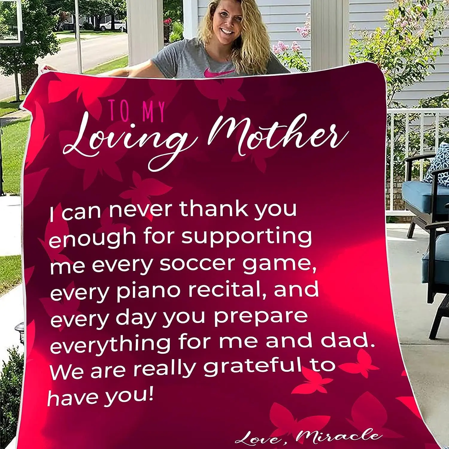 بطانية حروف شخصية رمي الصوف هدية الحب المخصصة هدية لابنتي من أمي الزوج المخصص #4