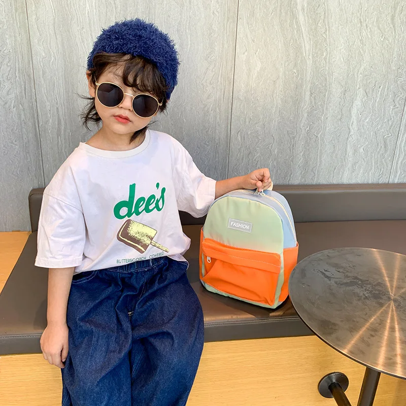 

Школьная сумка для детского сада, простой и легкий нейлоновый цветной детский дорожный рюкзак для детей 3-6 лет