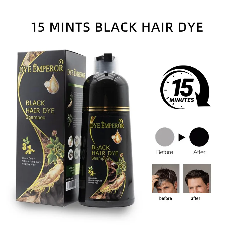 Tinte para el cabello con burbujas de plantas de Ginseng negro Natural, agradable para la piel, Color suave, crema de Color duradera para el cabello en stock